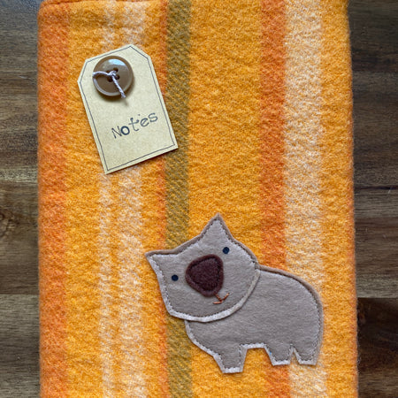 A5 Upcycled Notebook Wombat - Orange