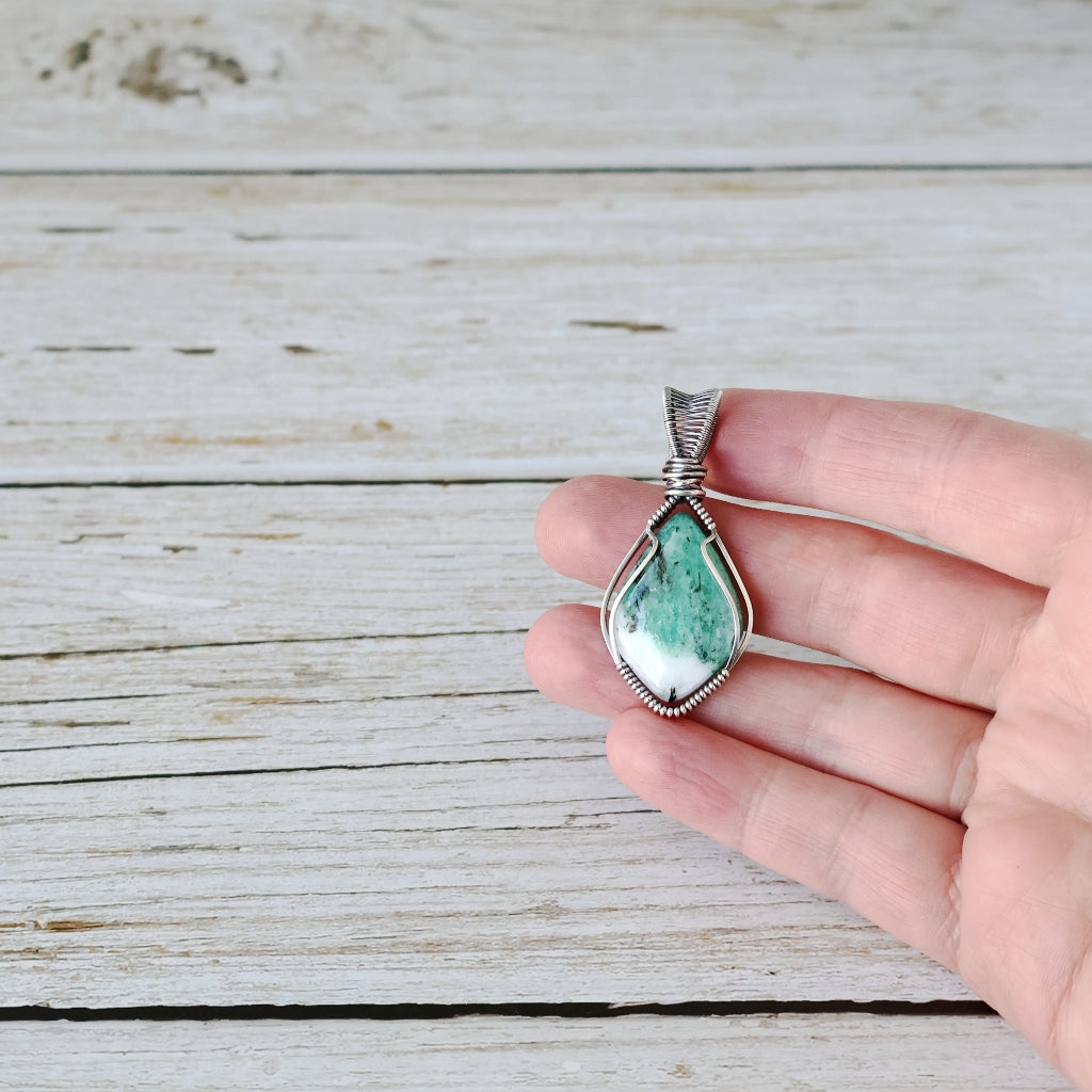 Sterling Silver Emerald Pendant ~ May Birthstone ~ Talisman of Love and Compassion
