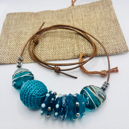 Handmade strand necklace - Tranquil Teal