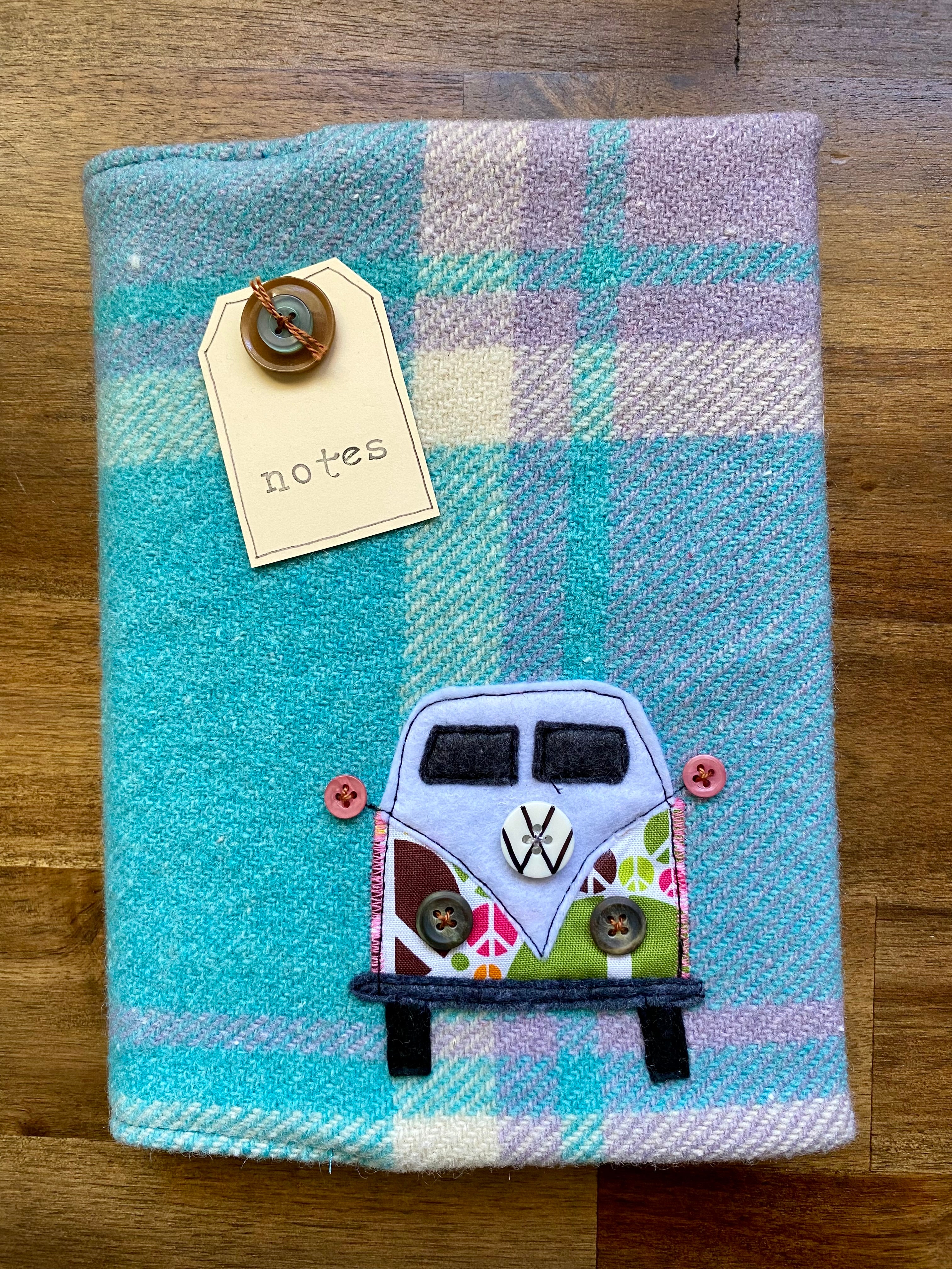 A5 Upcycled Notebook Kombi - Blue purple