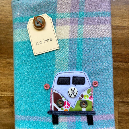 A5 Upcycled Notebook Kombi - Blue purple
