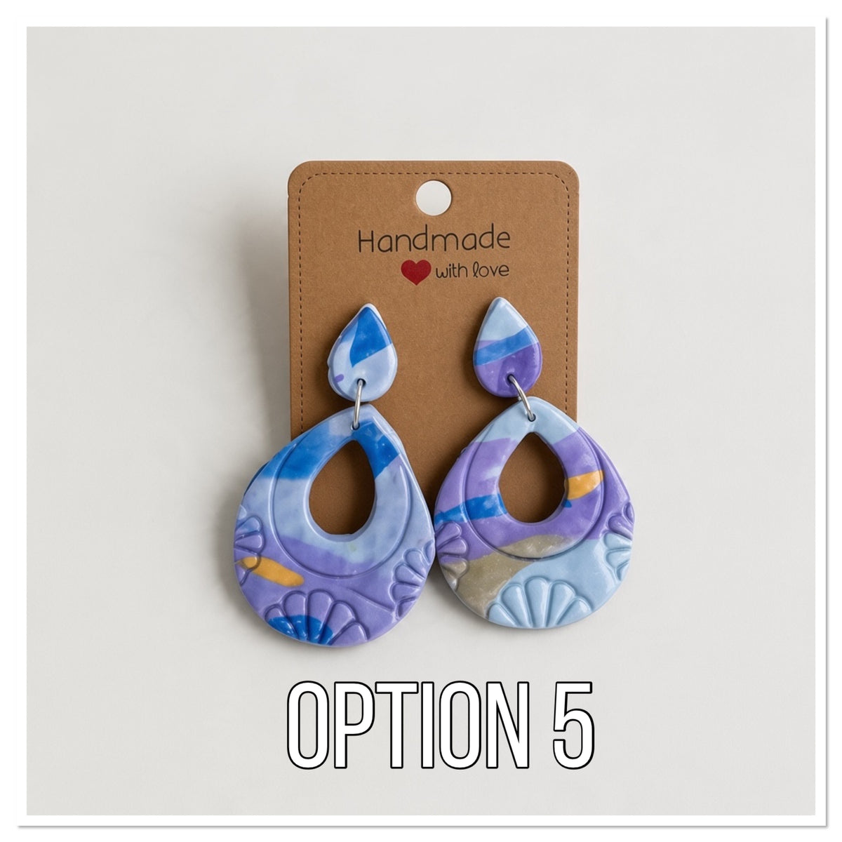 Lavender Skies Marbled Polymer Clay Earring Collection