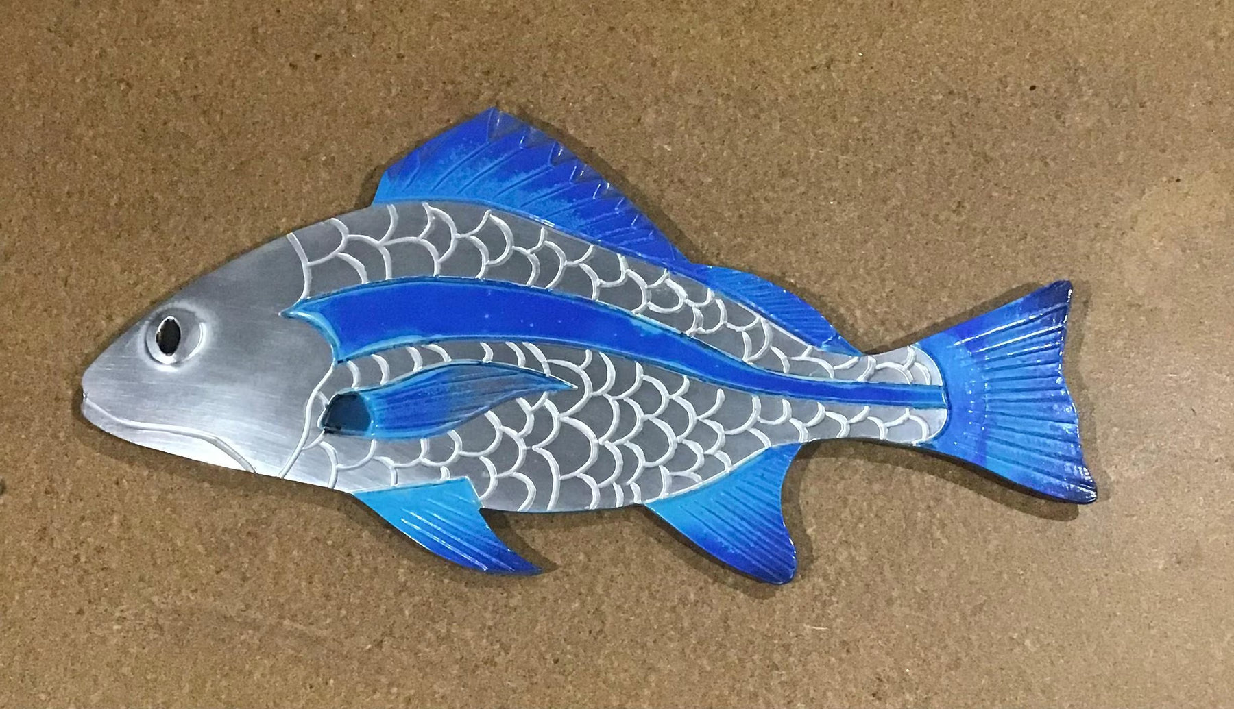 Handmade metal fish wall hanging
