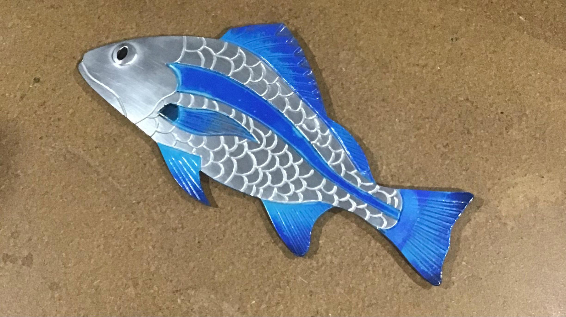 Handmade metal fish wall hanging