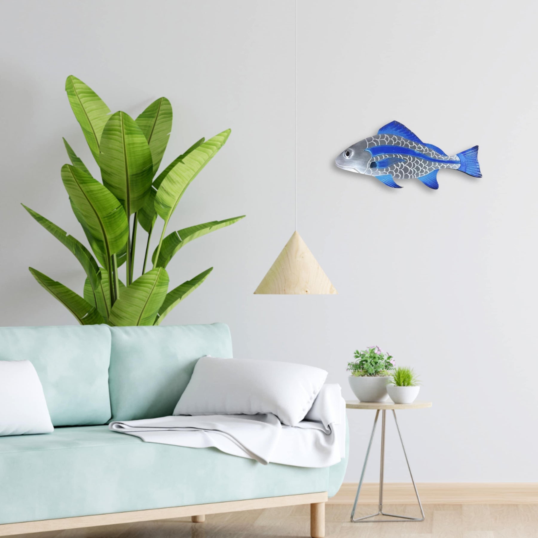 Handmade metal fish wall hanging