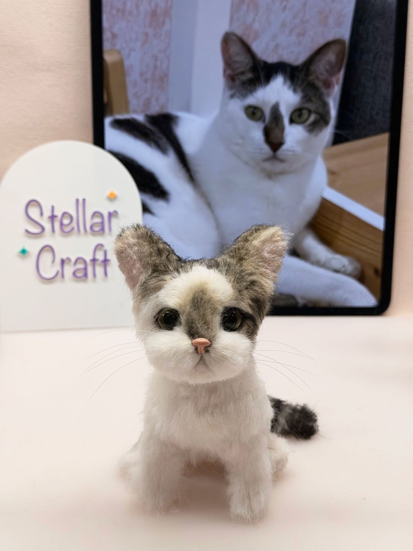 Custom Cat Plush from Photo, Poseable Art Doll, Pet Memorial Keepsake - Handmade Soft Sculpture, Personalised Plushie Ornament