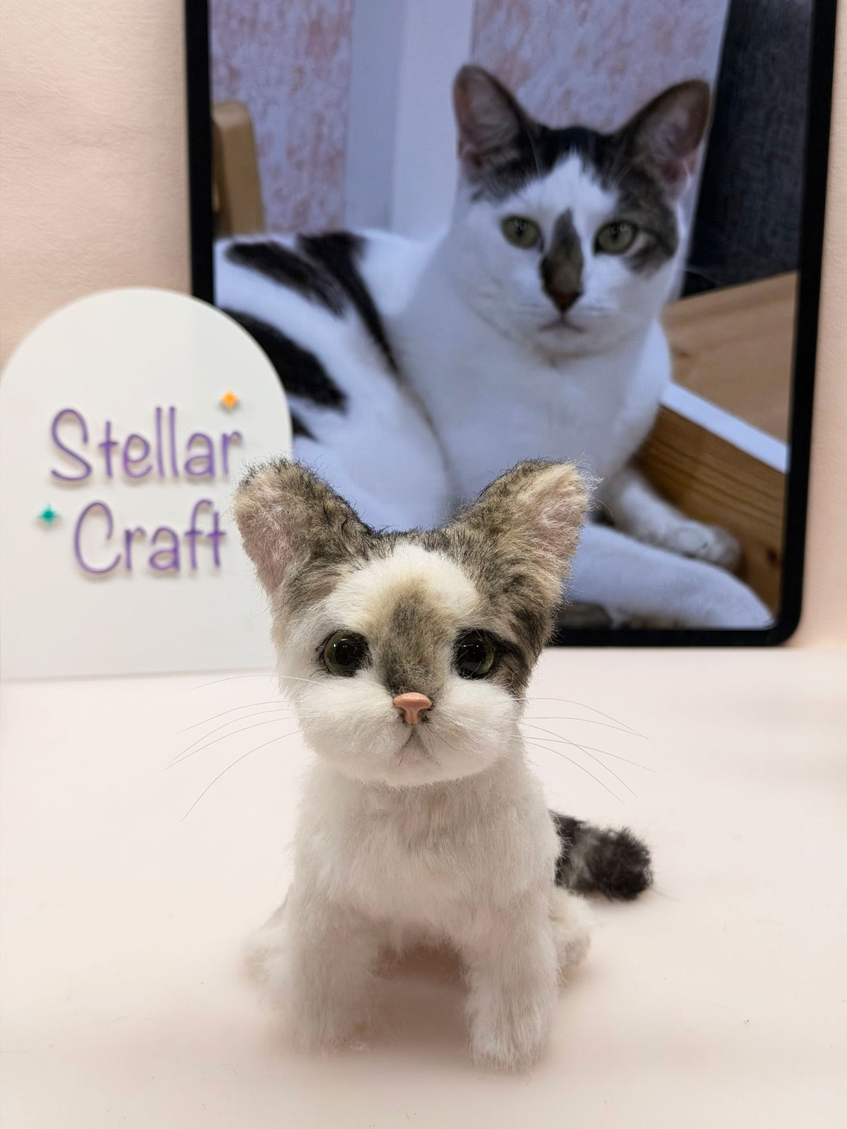 Custom Cat Plush from Photo, Poseable Art Doll, Pet Memorial Keepsake - Handmade Soft Sculpture, Personalised Plushie Ornament
