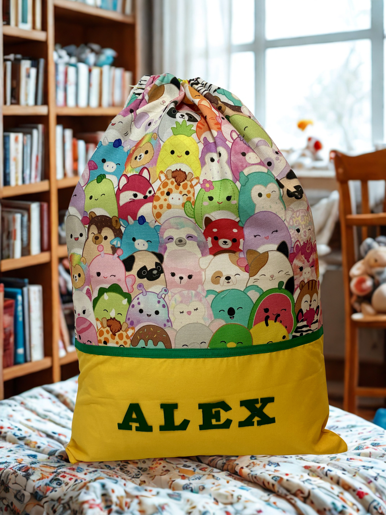 Children's Library Bag , Handmade, Personalised
