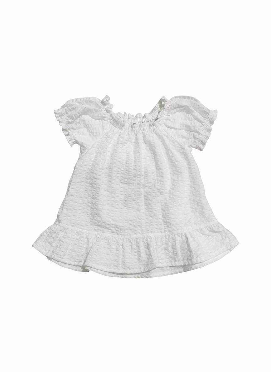 White puffed sleeve Boho top