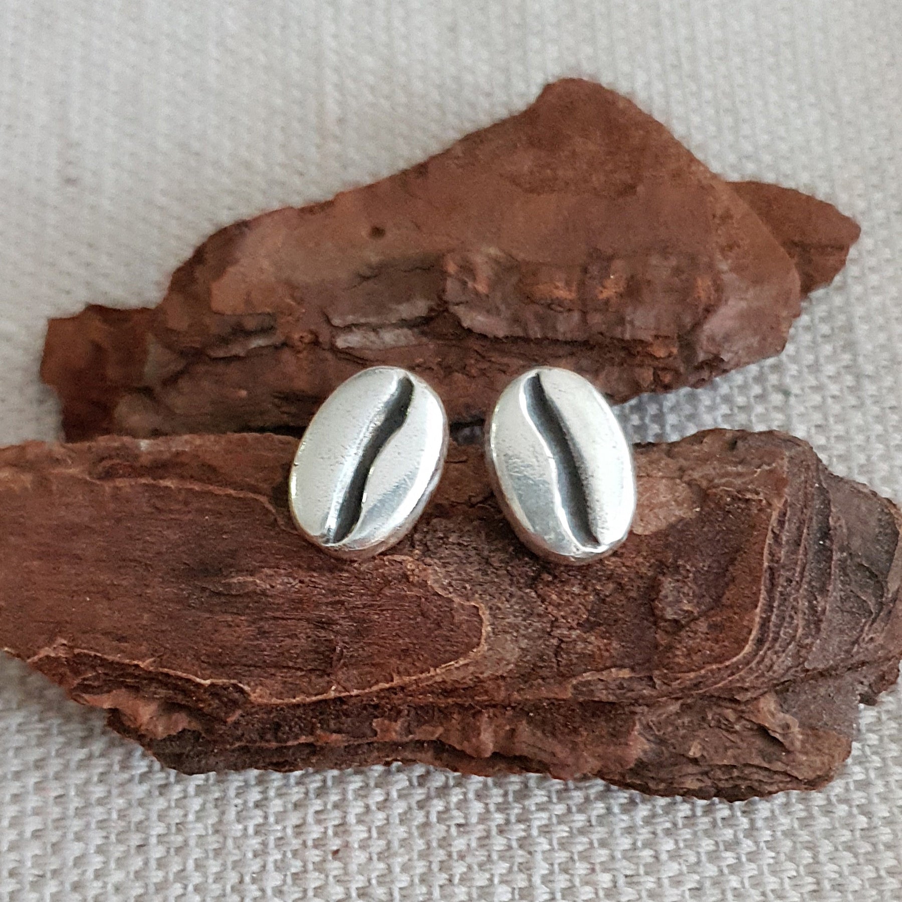 Recycled sterling silver studs