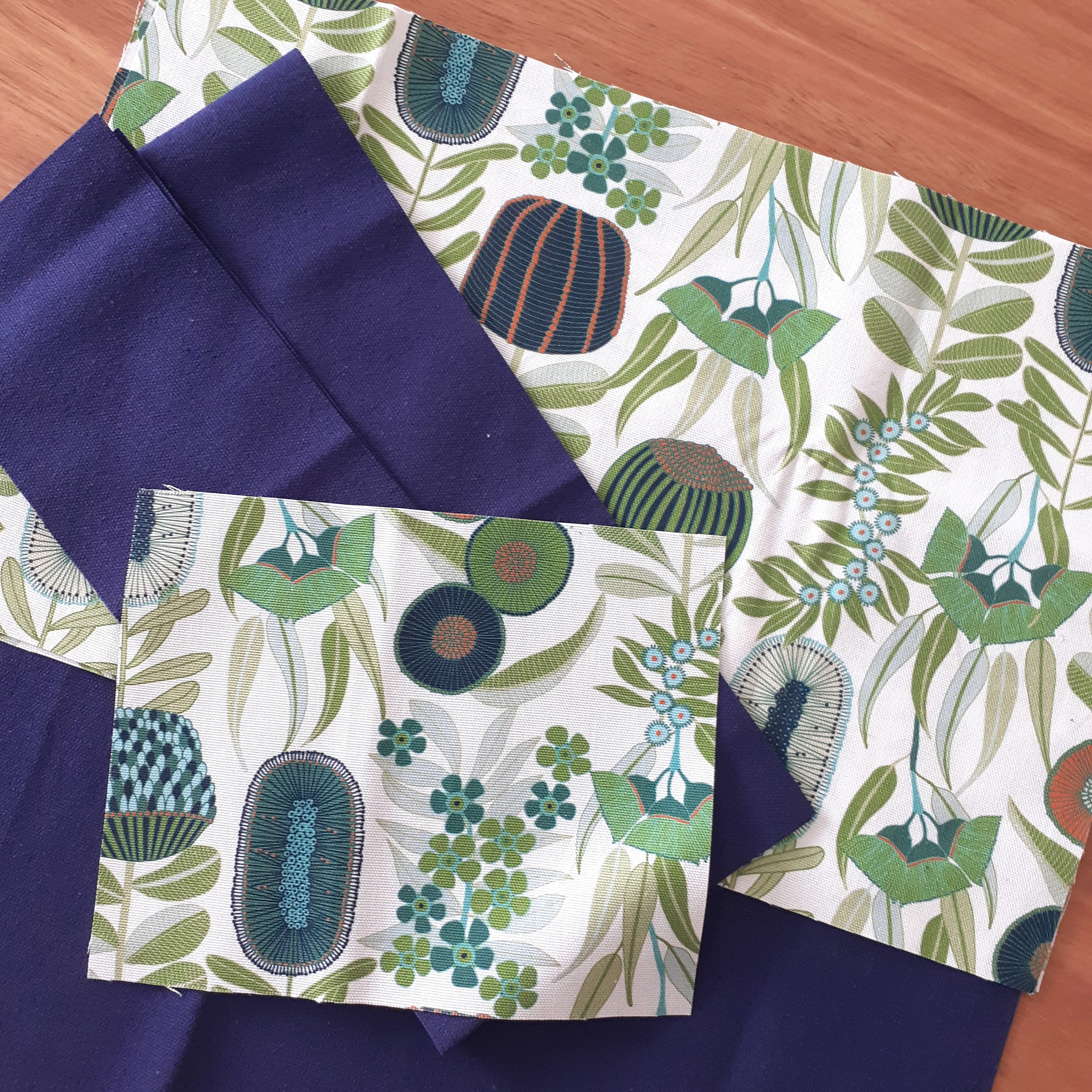 Natives in Blue & Green - Medium Sized Tote Bag