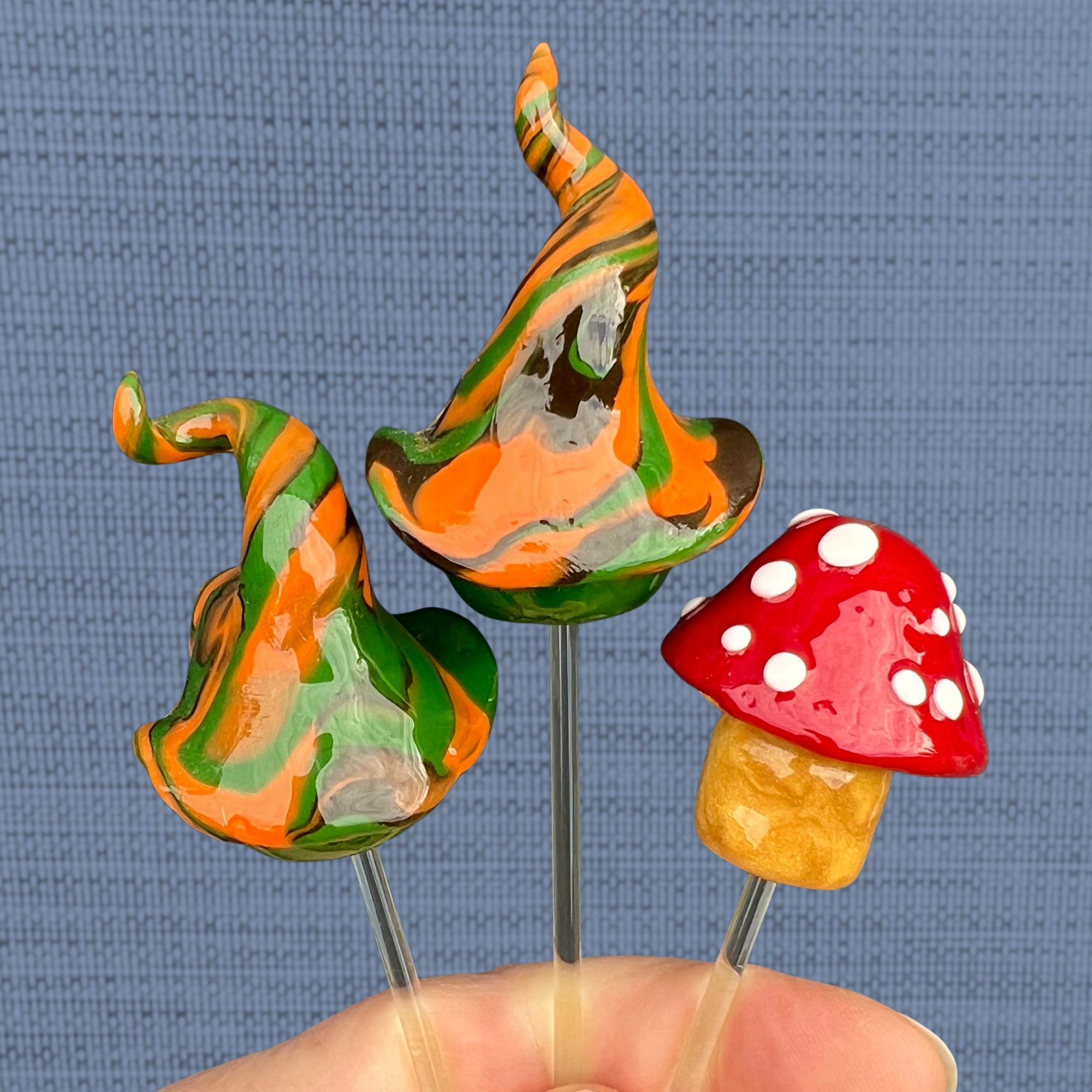 Whimsical gnome trio - Hendrick, Aspel & Dot
