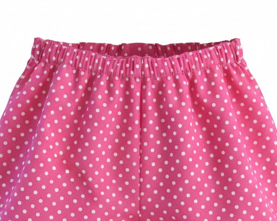 Pink spot frilled shorts