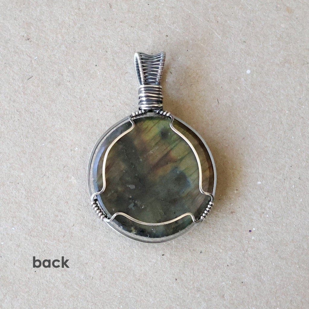 Handcrafted Labradorite Pendant - Dark Moon Talisman of Magick