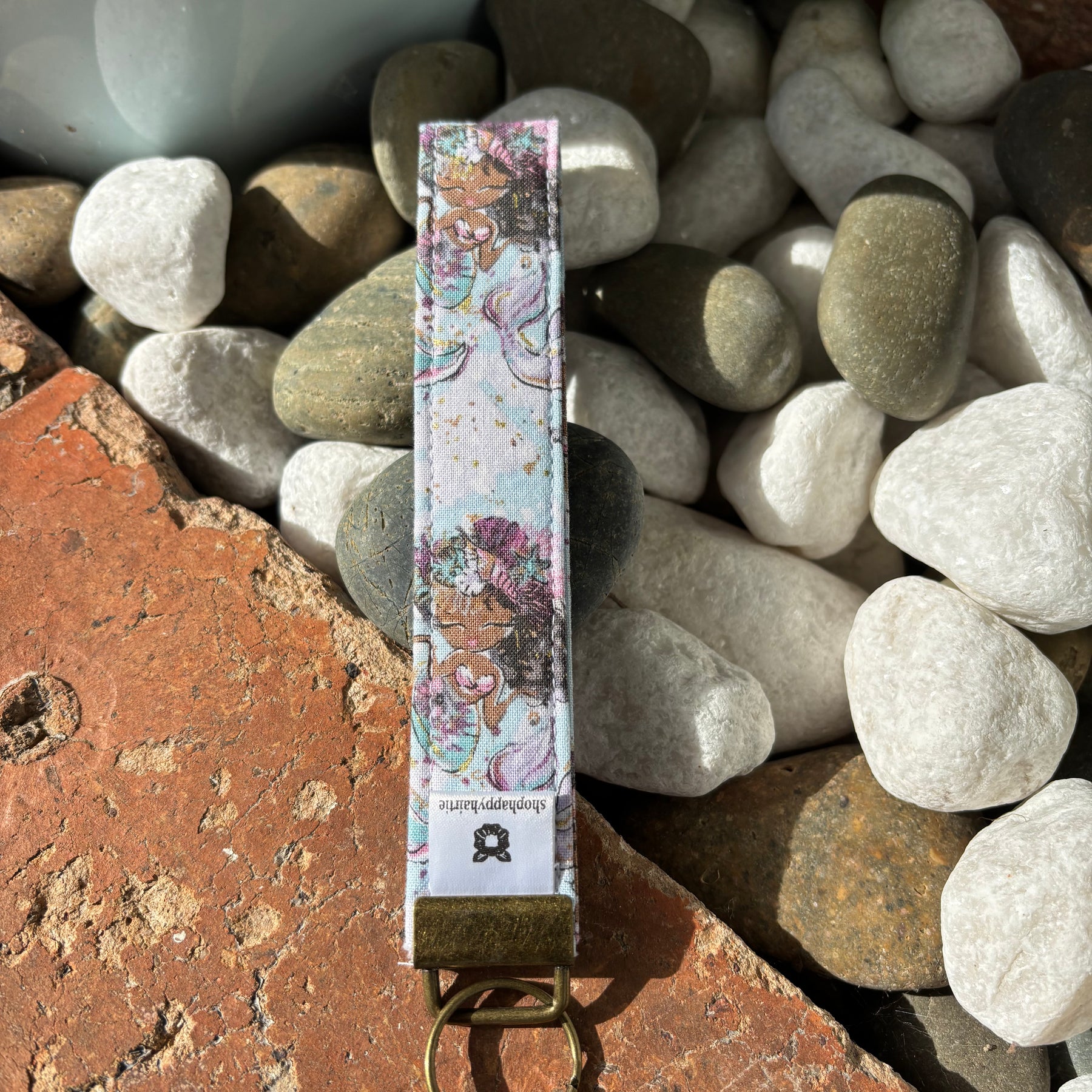 Handmade Fabric Wristlet Keychain | Cotton Key Fob & Wrist Strap