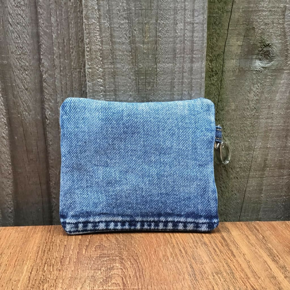 Upcycled denim Earbud pouch