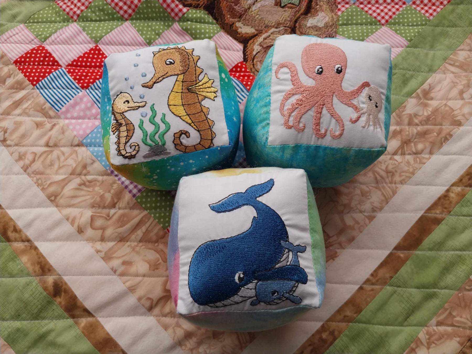 "Sea Creatures" Soft Baby Blocks