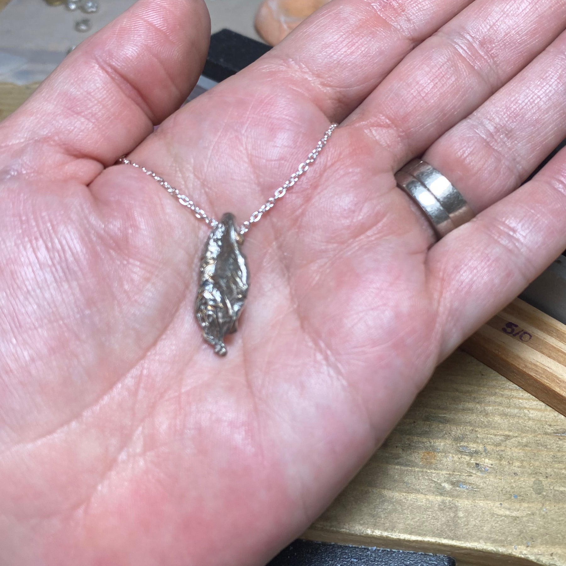 Flow Pendant – Organic Sand Cast Sterling Silver