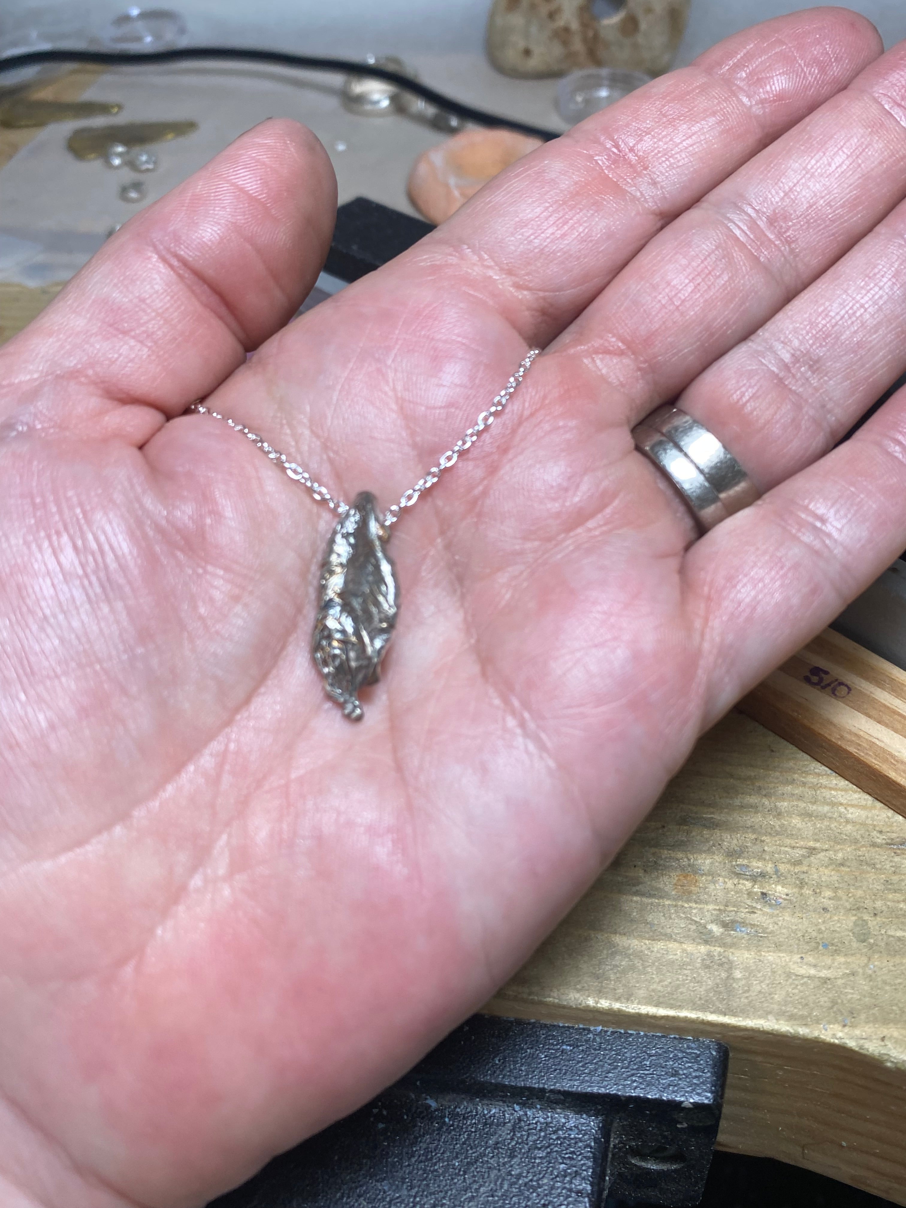 Flow Pendant – Organic Sand Cast Sterling Silver