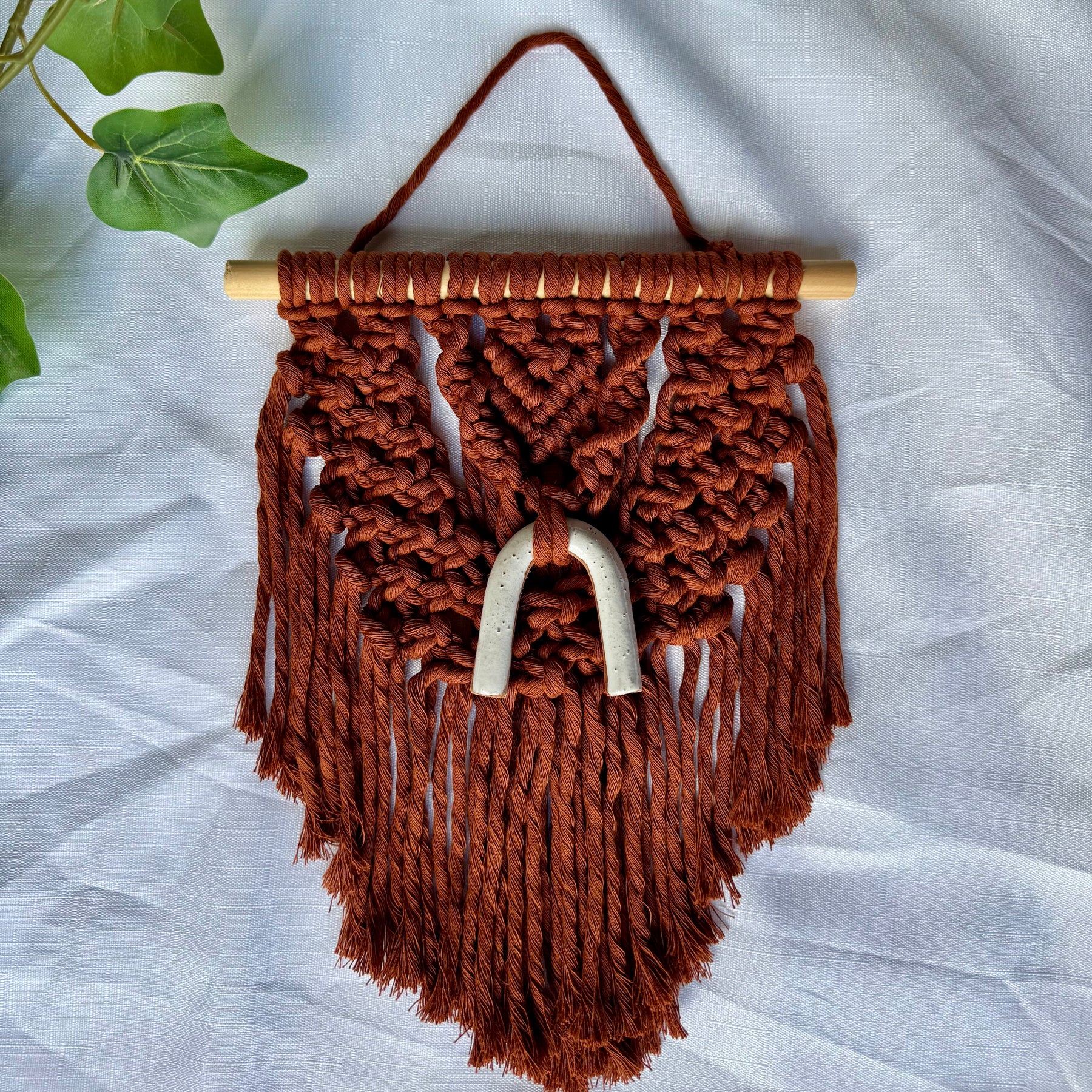 Mini wall hanging with clay detail