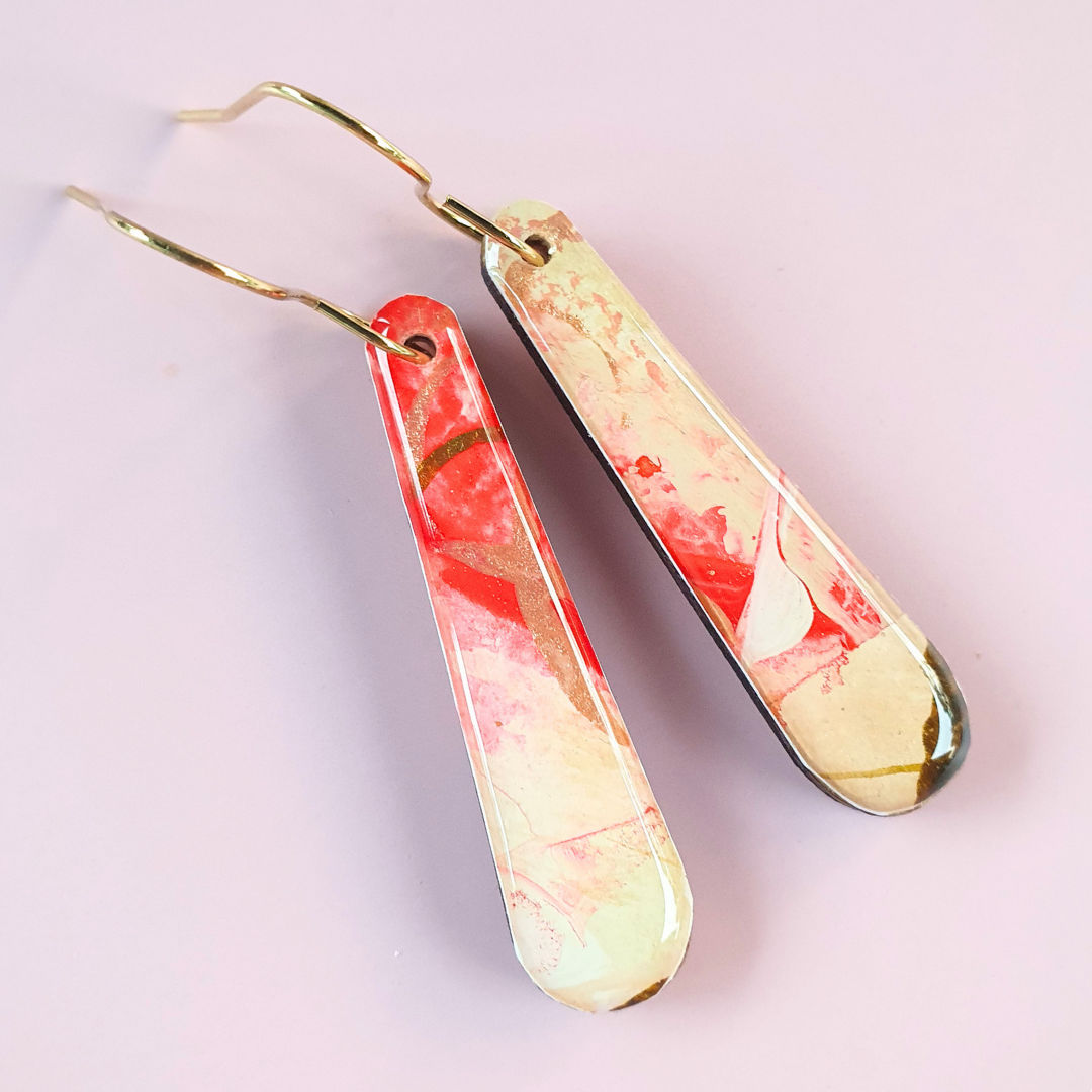 The Ember Collection | Art Earrings | Medium & Large Dangles | Pendant Necklace
