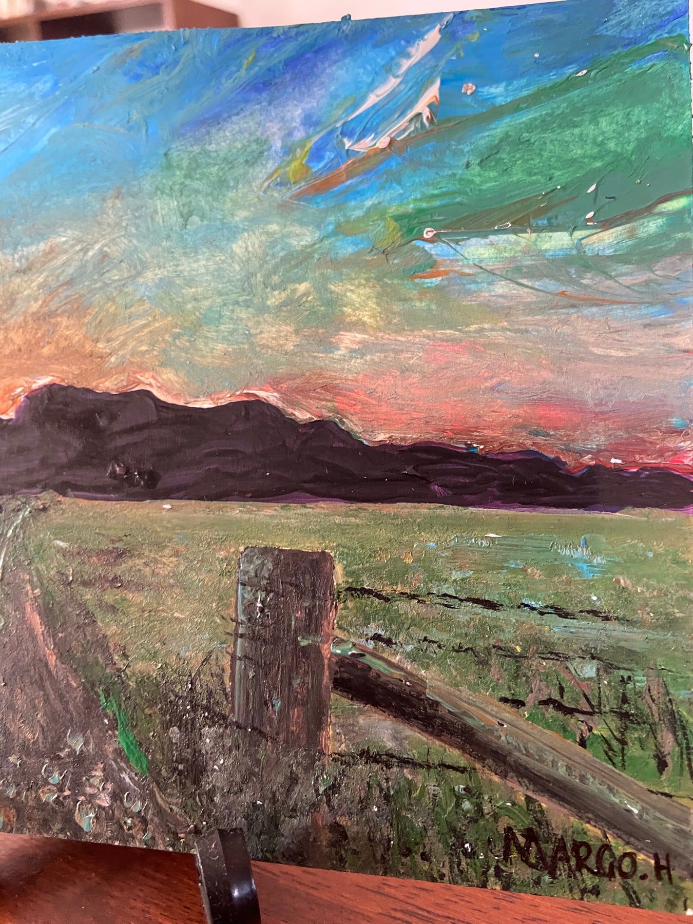 "Near Gloucester" original acrylic on card painting by Margo Humphries