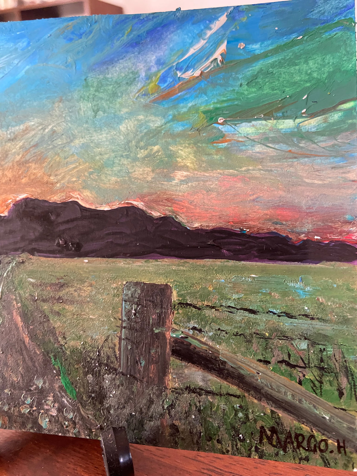 "Near Gloucester" original acrylic on card painting by Margo Humphries