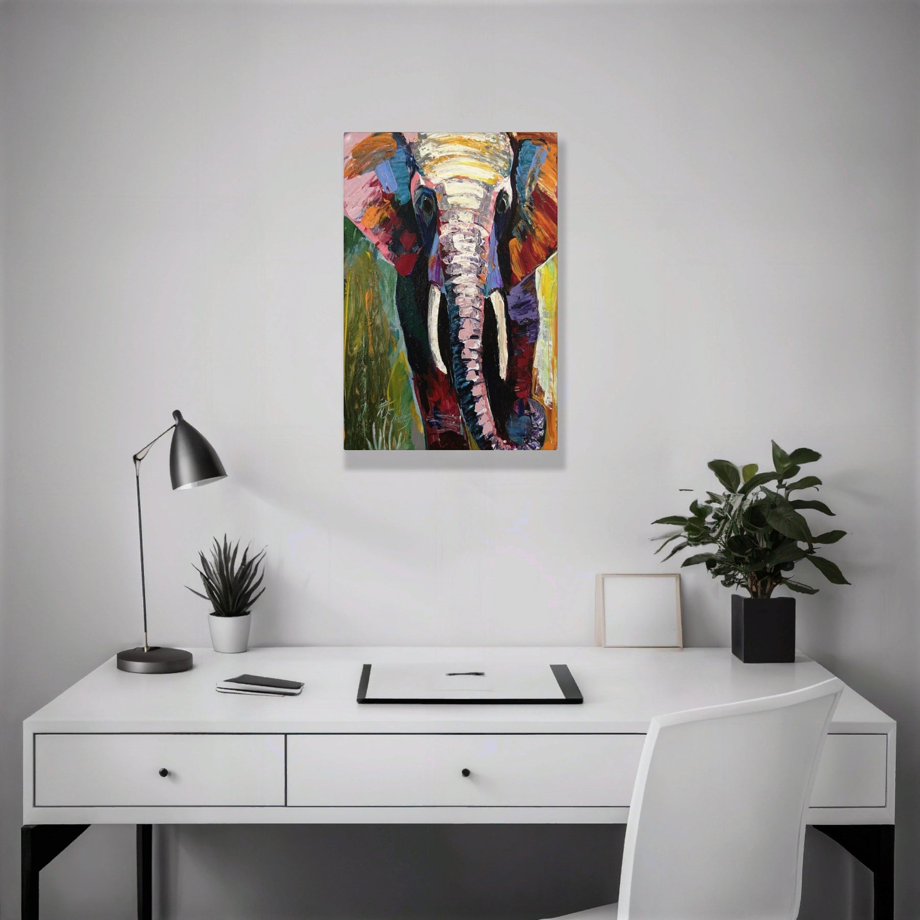 Colourful Abstract Elephant Wall Painting Art