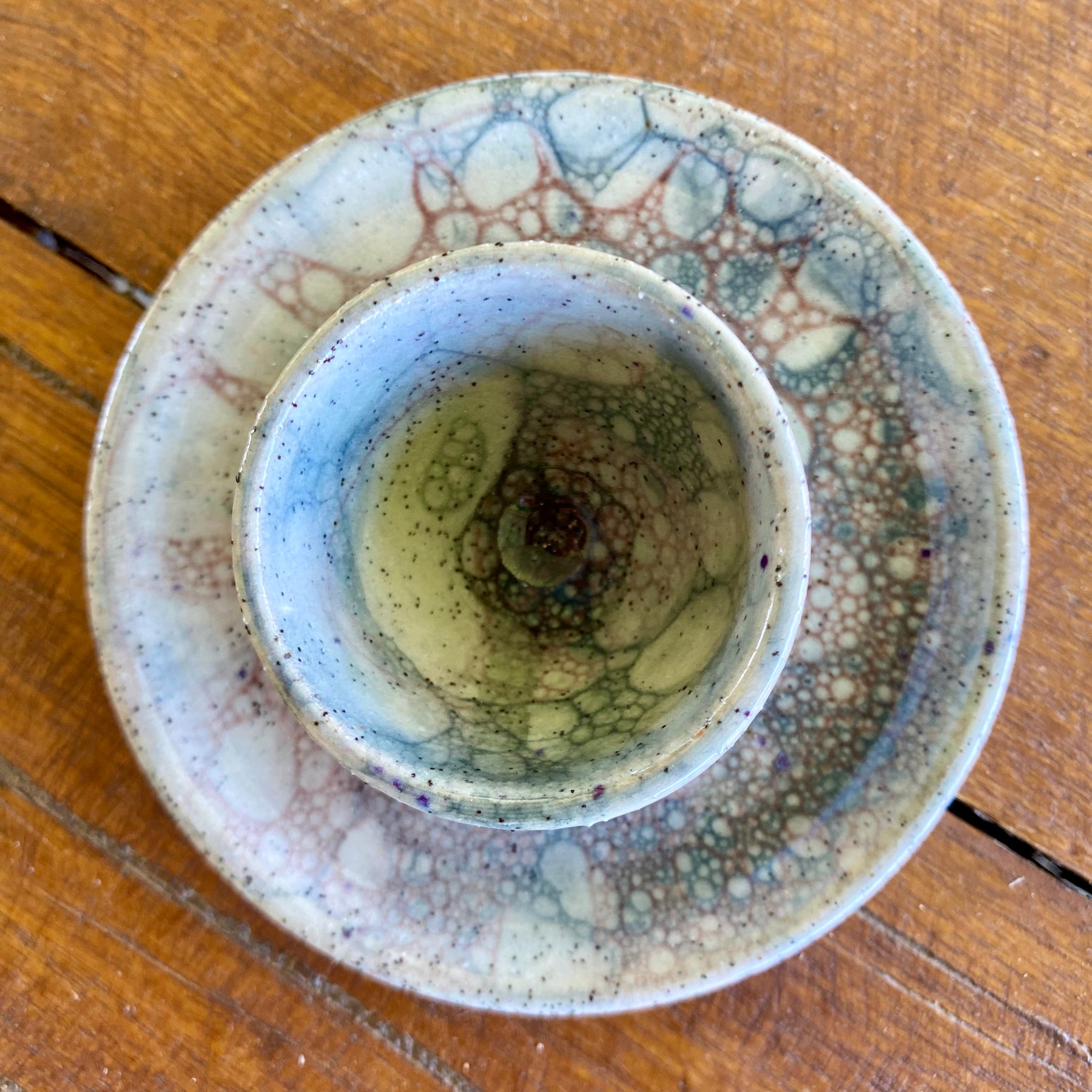 Ceramic Egg Cup with Spoon Rest|Handmade Pottery