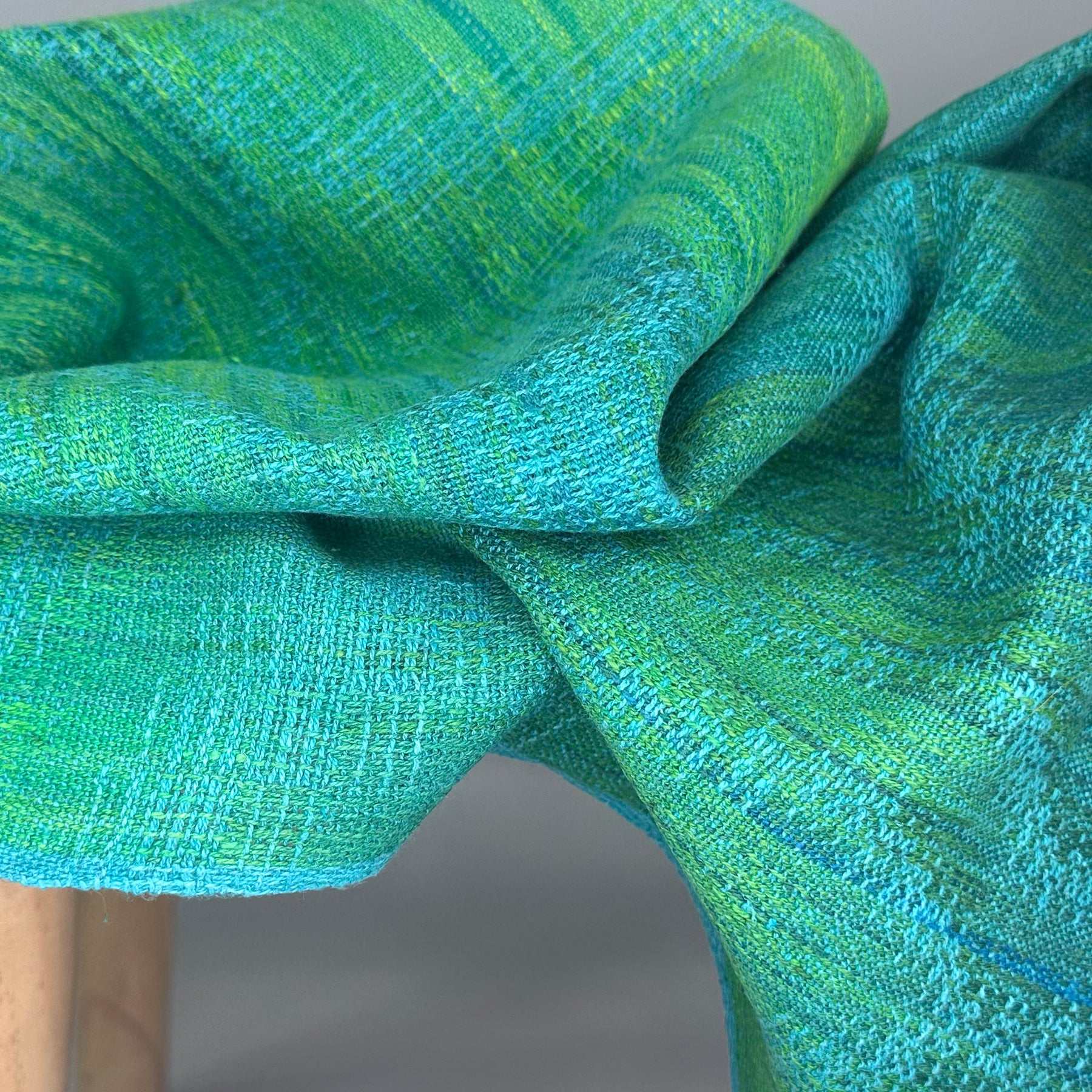 Hand-Dyed and Handwoven Linen/Cotton Tea Towels (Blue weft)