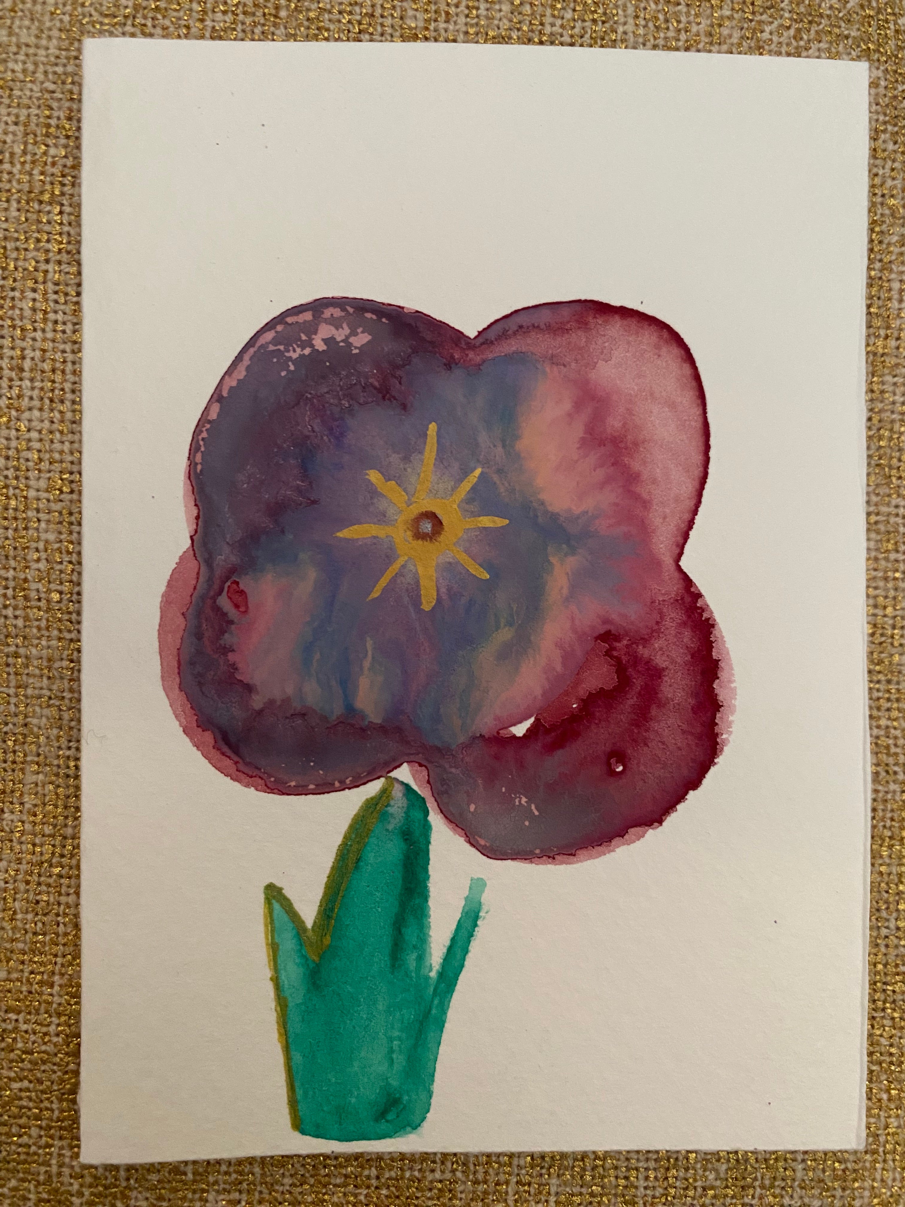 Two Unique Hand Painted Watercolour Cards | Handmade Unique Blank Flower Cards