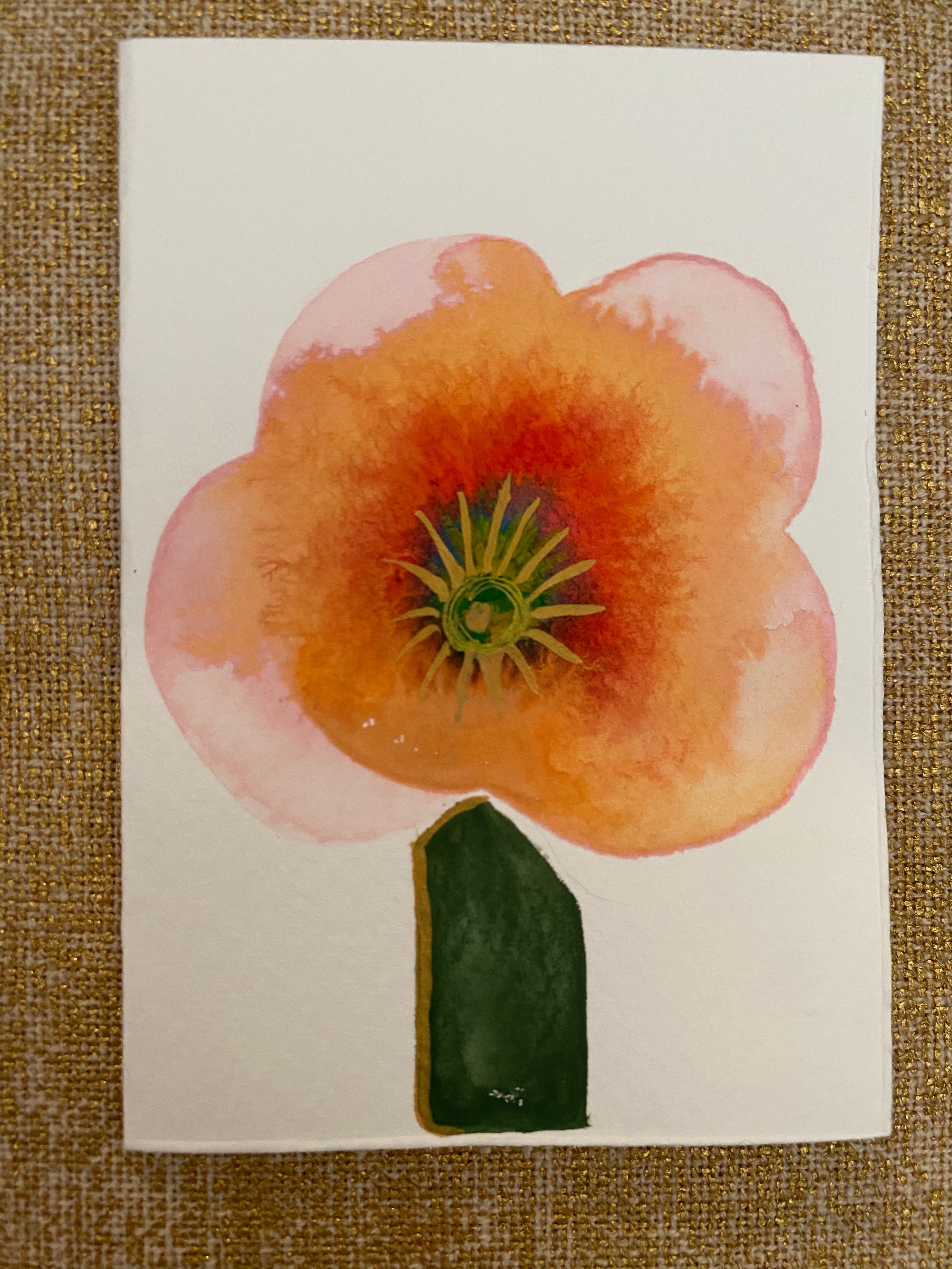 Two Unique Hand Painted Watercolour Cards | Handmade Unique Blank Flower Cards