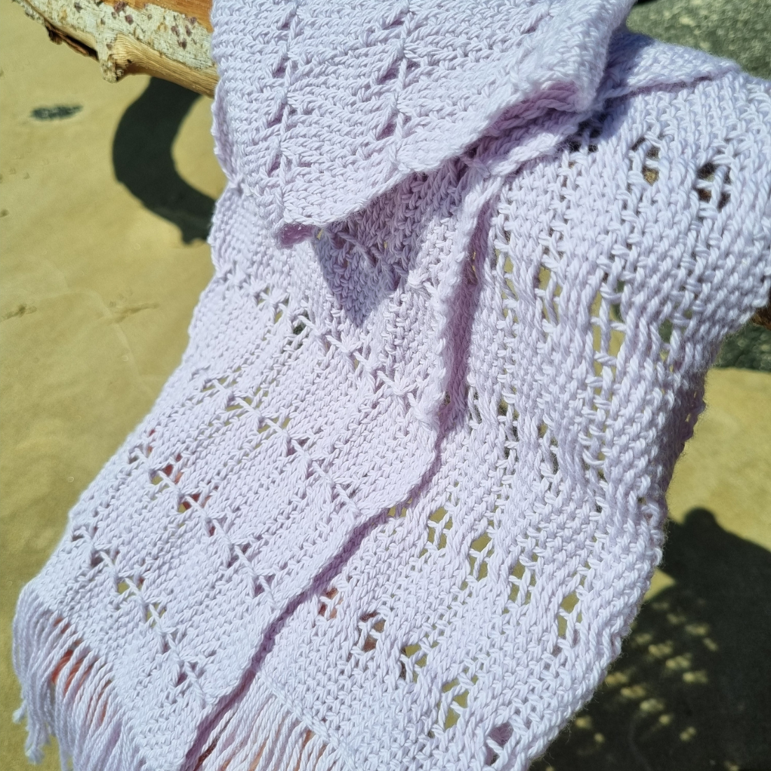 'Beyond the plain weave' collection lilac cotton scarf