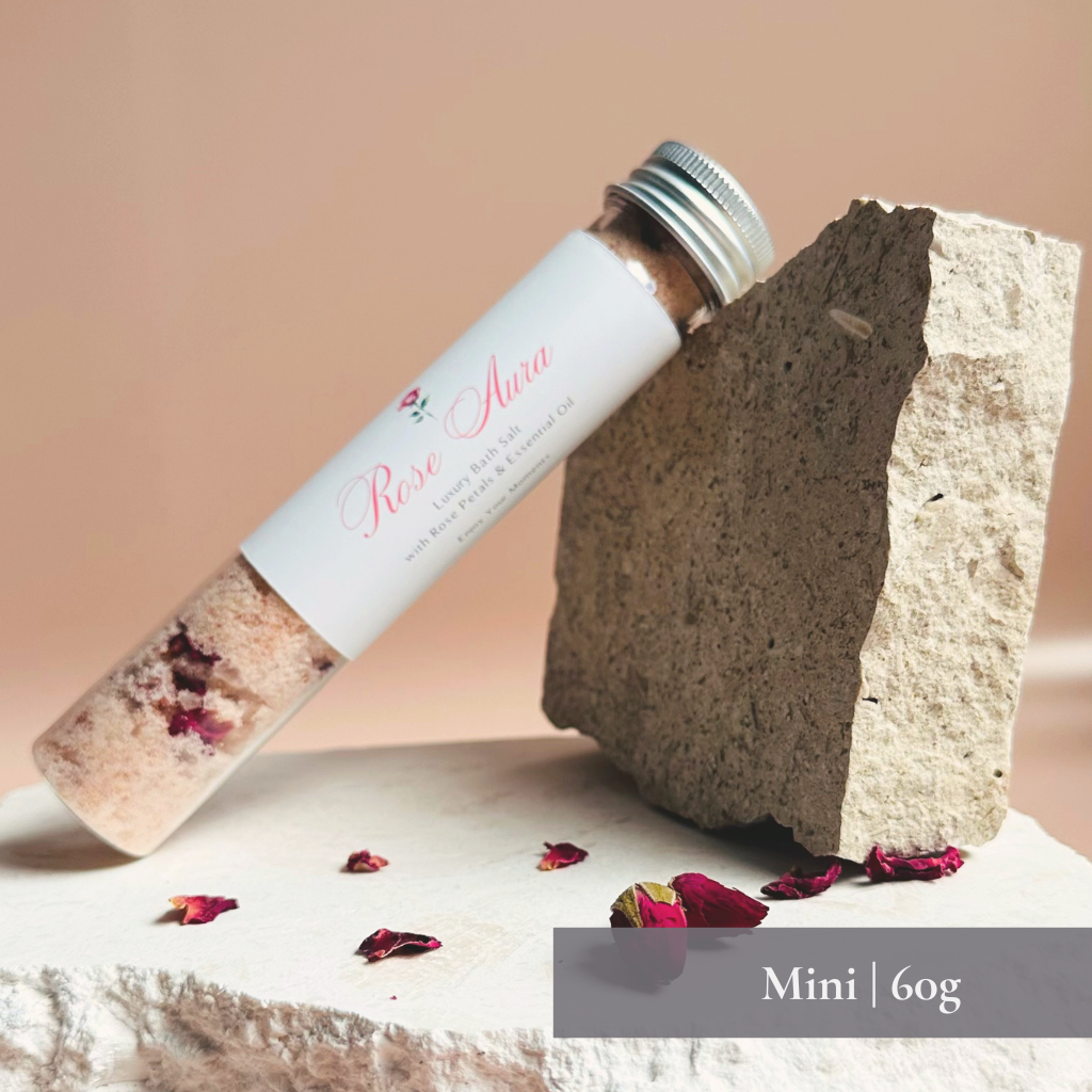 Rose Aura Bath Salt | Rose Geranium Botanical Mineral Bath Soak