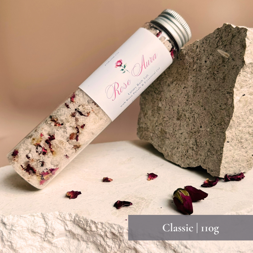 Rose Aura Bath Salt | Rose Geranium Botanical Mineral Bath Soak