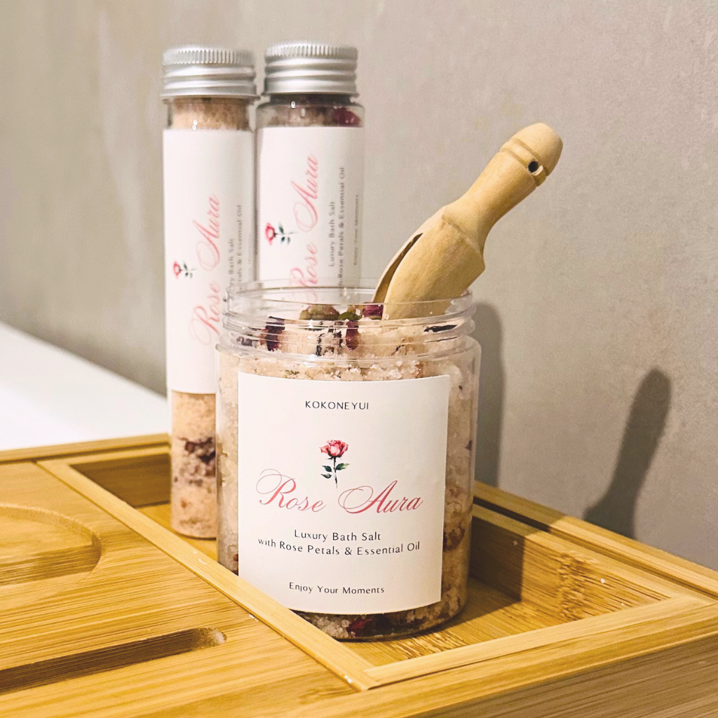 Rose Aura Bath Salt | Rose Geranium Botanical Mineral Bath Soak