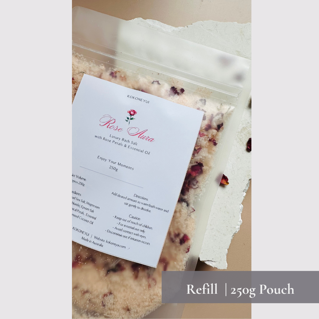 Rose Aura Bath Salt | Rose Geranium Botanical Mineral Bath Soak