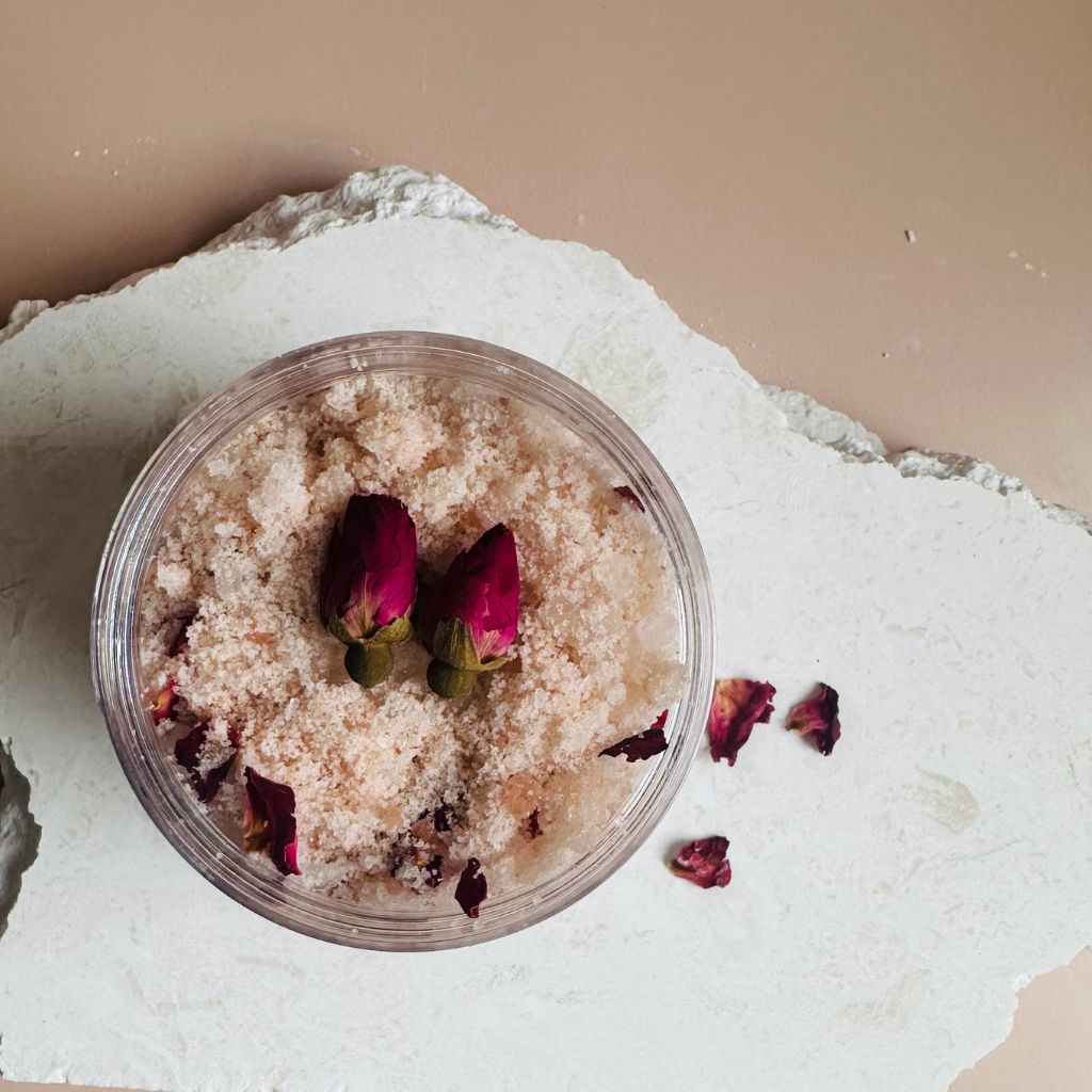 Rose Aura Bath Salt | Rose Geranium Botanical Mineral Bath Soak