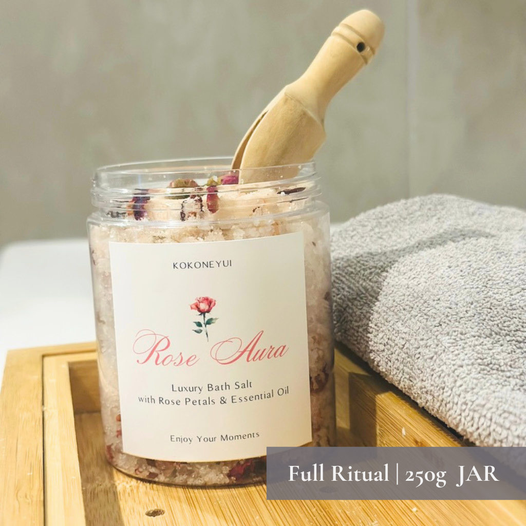Rose Aura Bath Salt | Rose Geranium Botanical Mineral Bath Soak