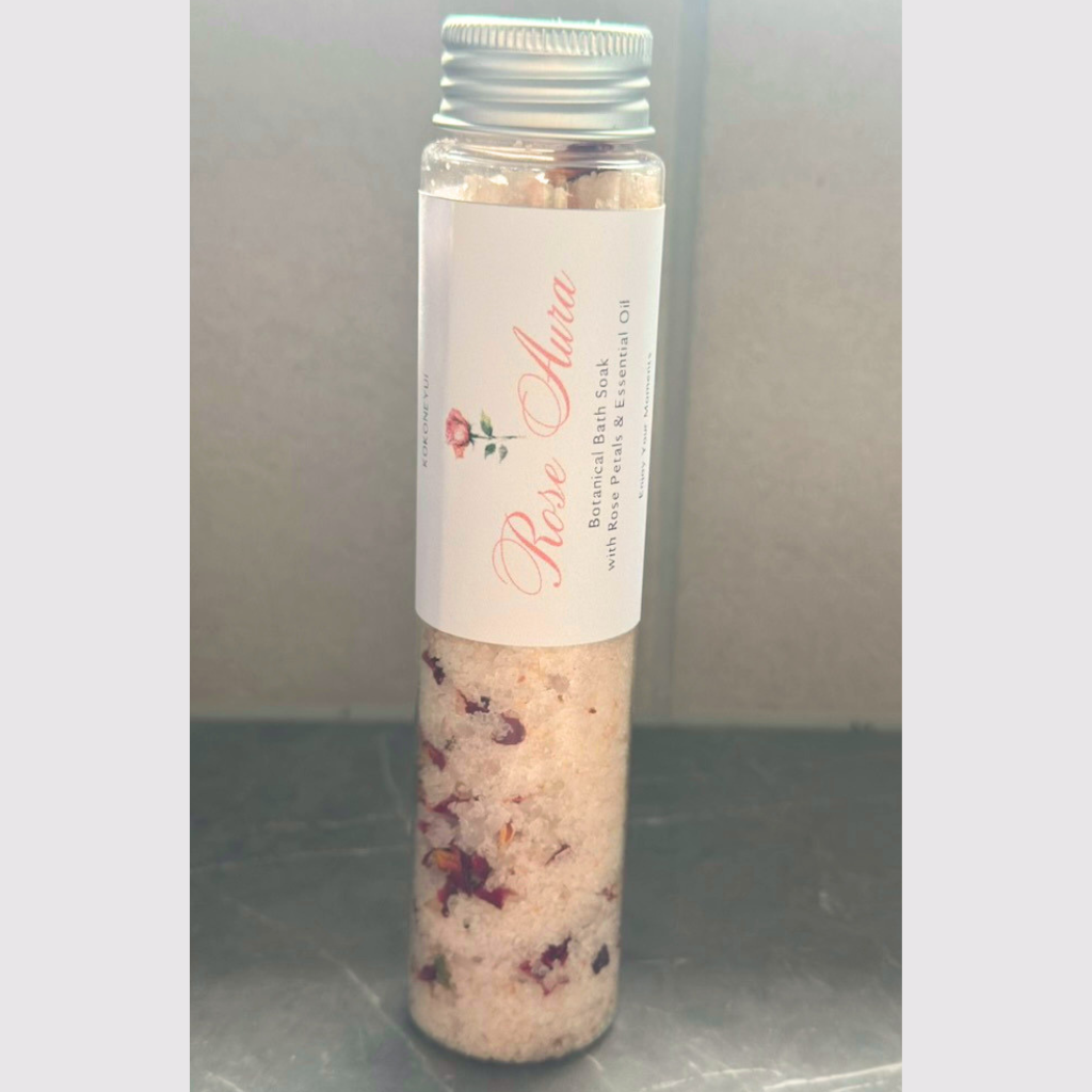 Rose Aura Bath Salt | Rose Geranium Botanical Mineral Bath Soak