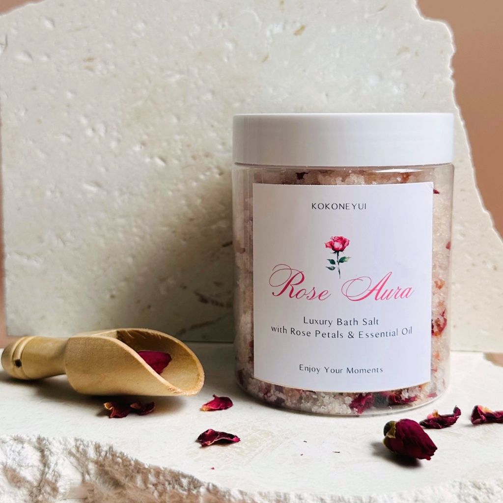 Rose Aura Bath Salt | Rose Geranium Botanical Mineral Bath Soak