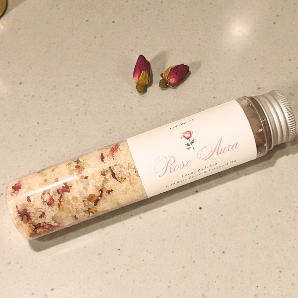 Rose Aura Bath Salt | Rose Geranium Botanical Mineral Bath Soak