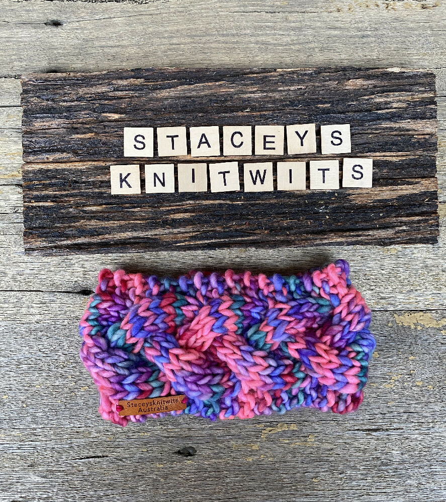 Knit Your Own Rainbow Merino Cable Headband – 2-Pack DIY Knitting Kit