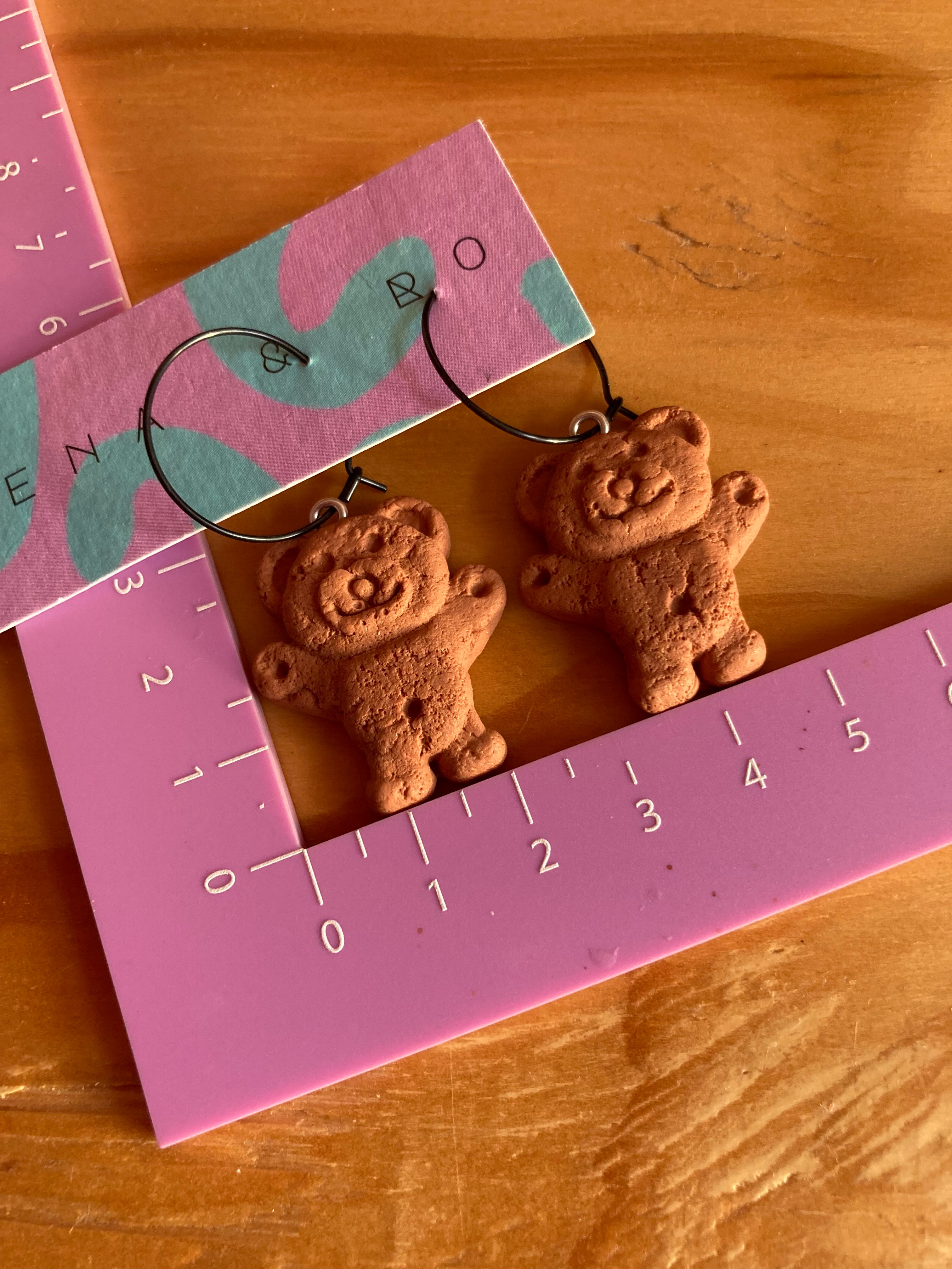Tiny teddy earrings
