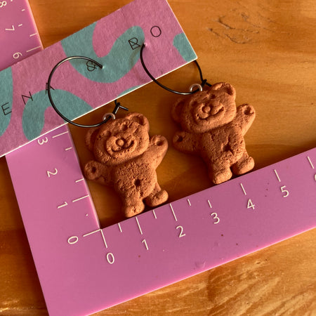 Tiny teddy earrings