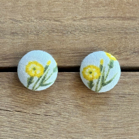 100% linen Yellow Flowers