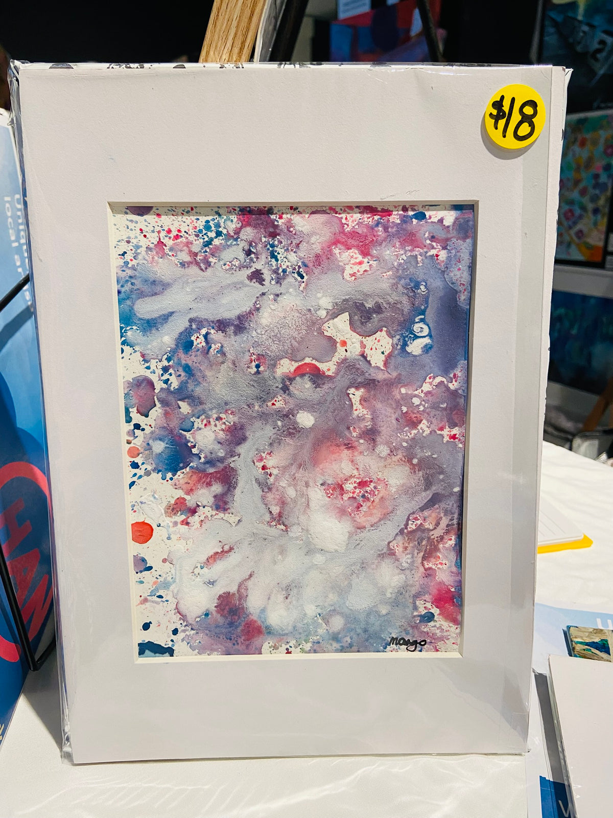 Velvet Distortion 3, A5 with white A4 frame picture mount, original painting