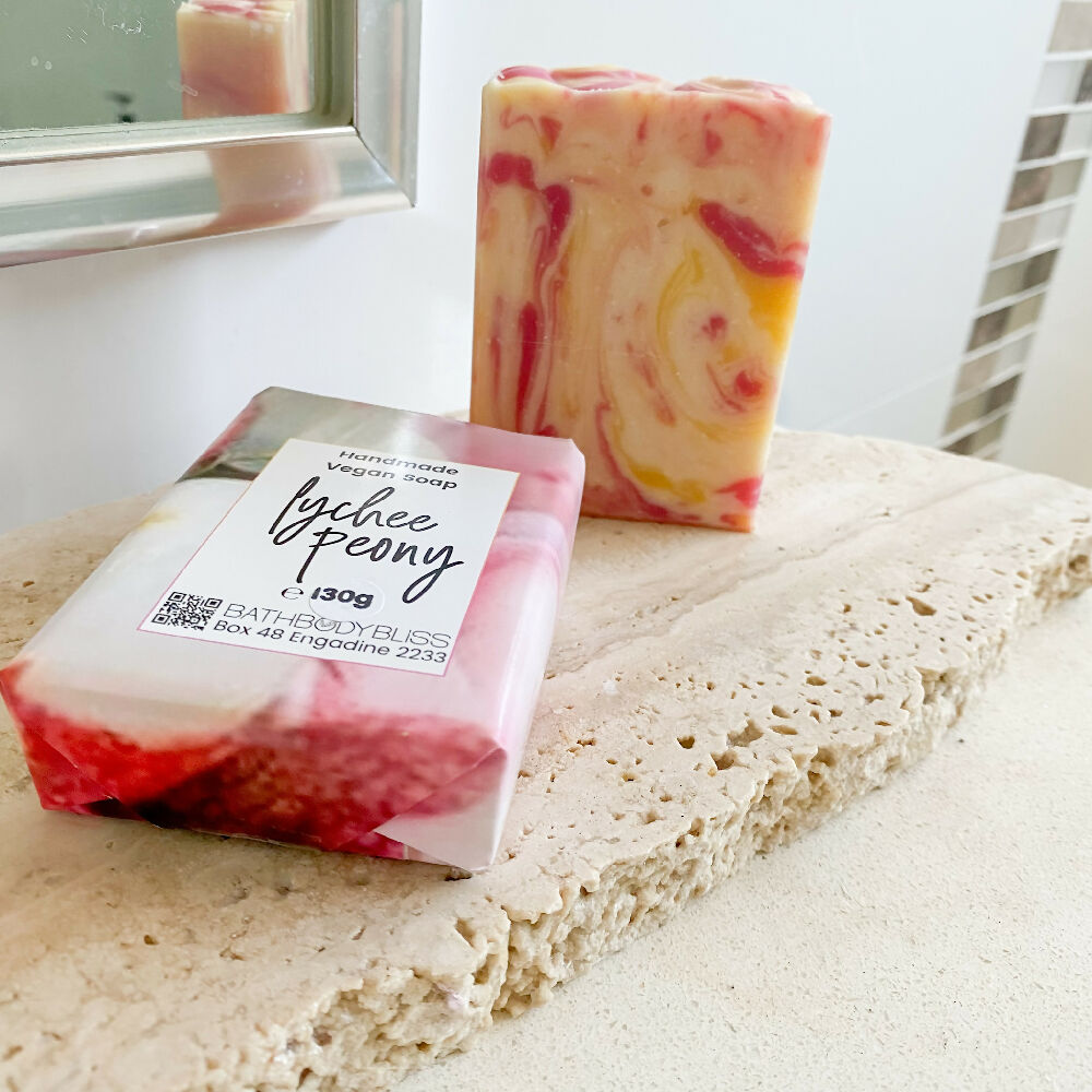 Lychee Peony Handmade Soap, Vegan Soap, Scented Soap