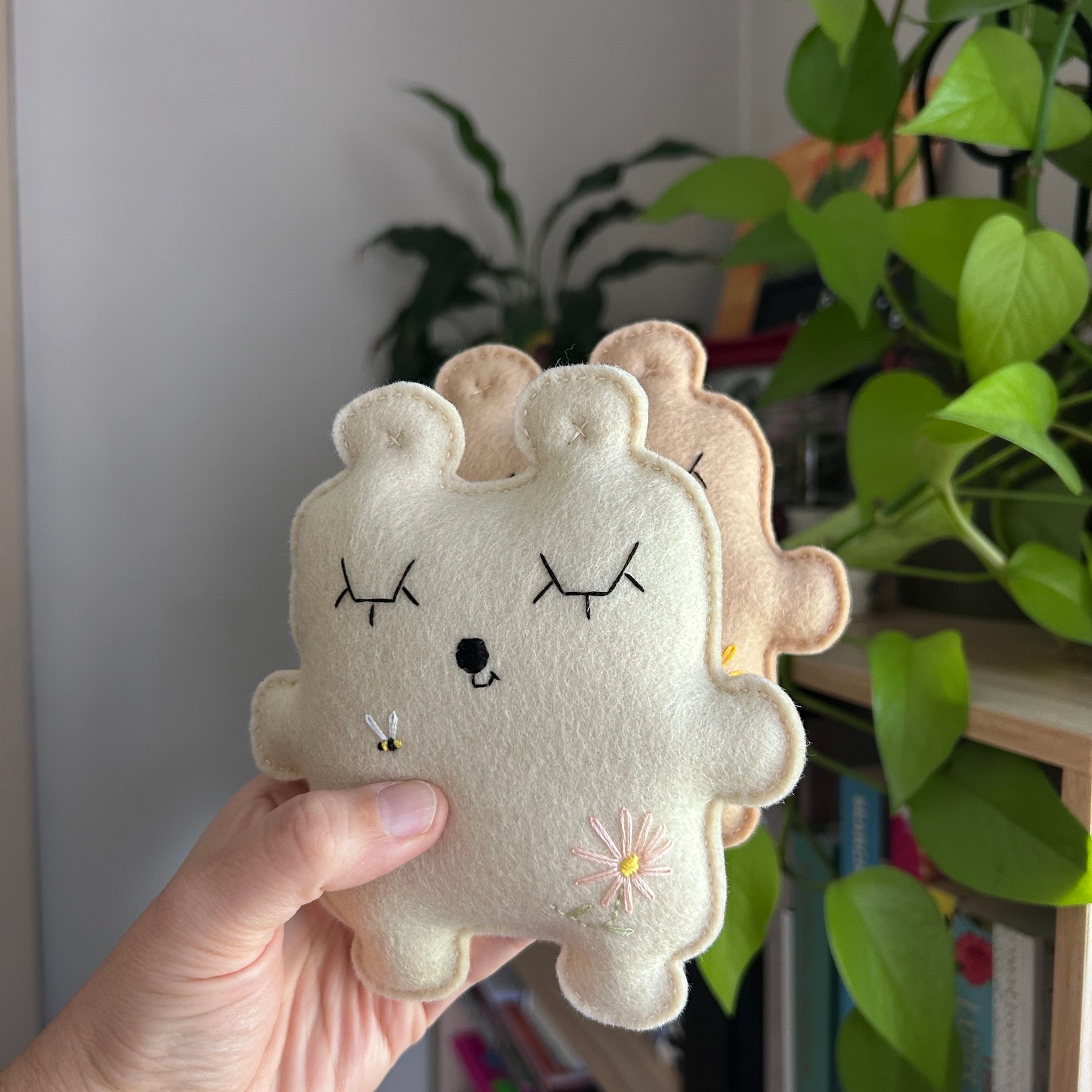 Bear soft toy, felt, embroidery, newborn gift, assorted colours