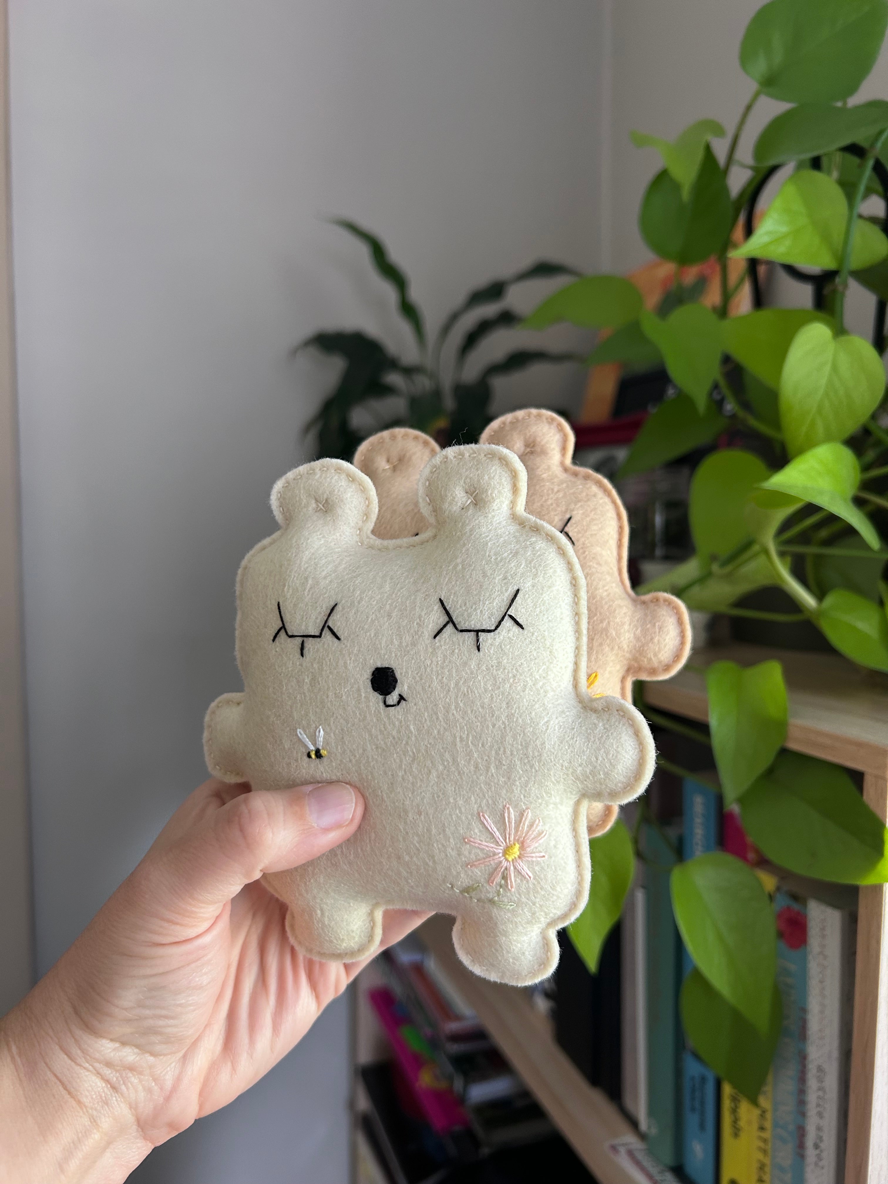 Bear soft toy, felt, embroidery, newborn gift, assorted colours